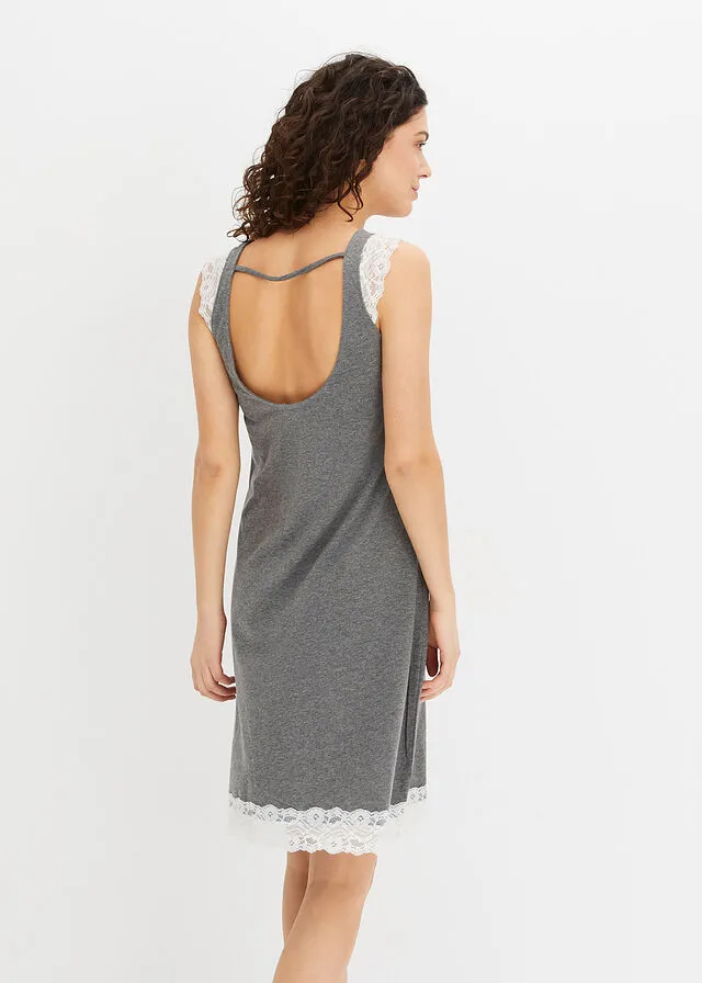 CAMISóN GRIS JASPEADOBLANCO