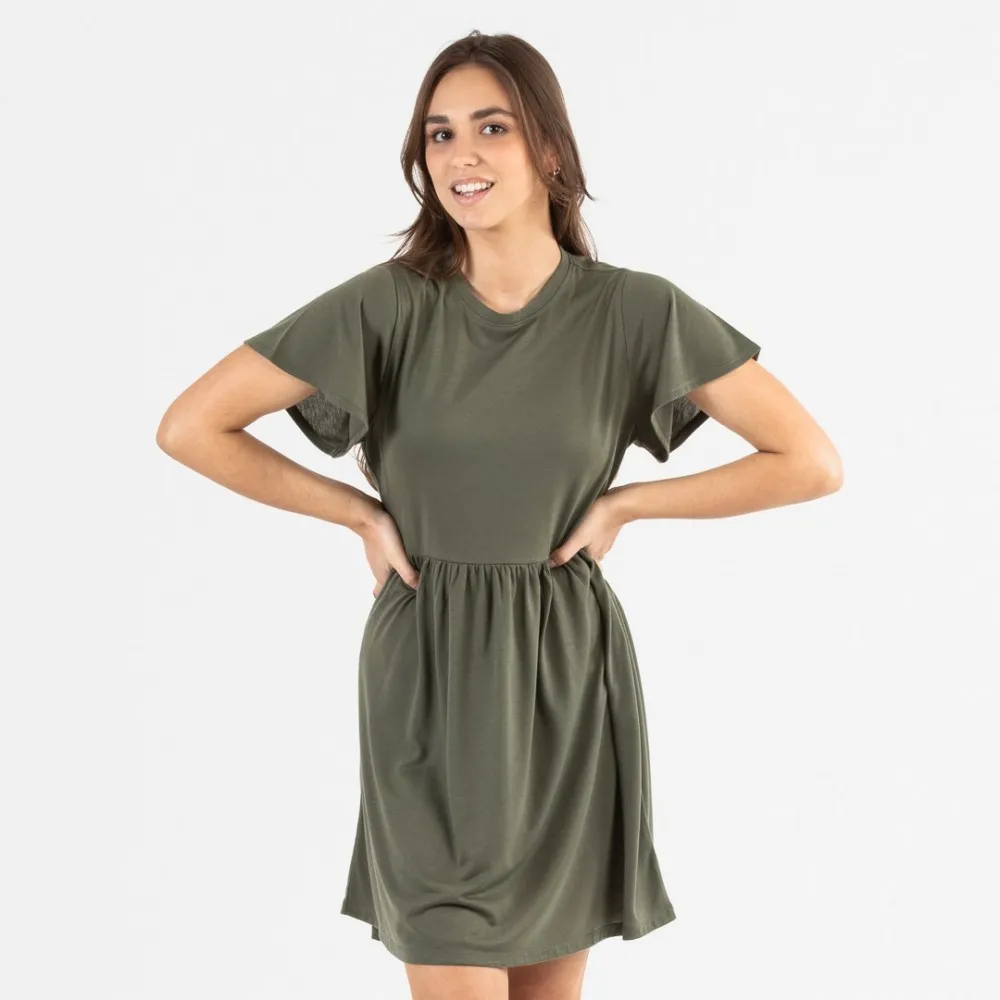 Camisón manga corta verde caceria