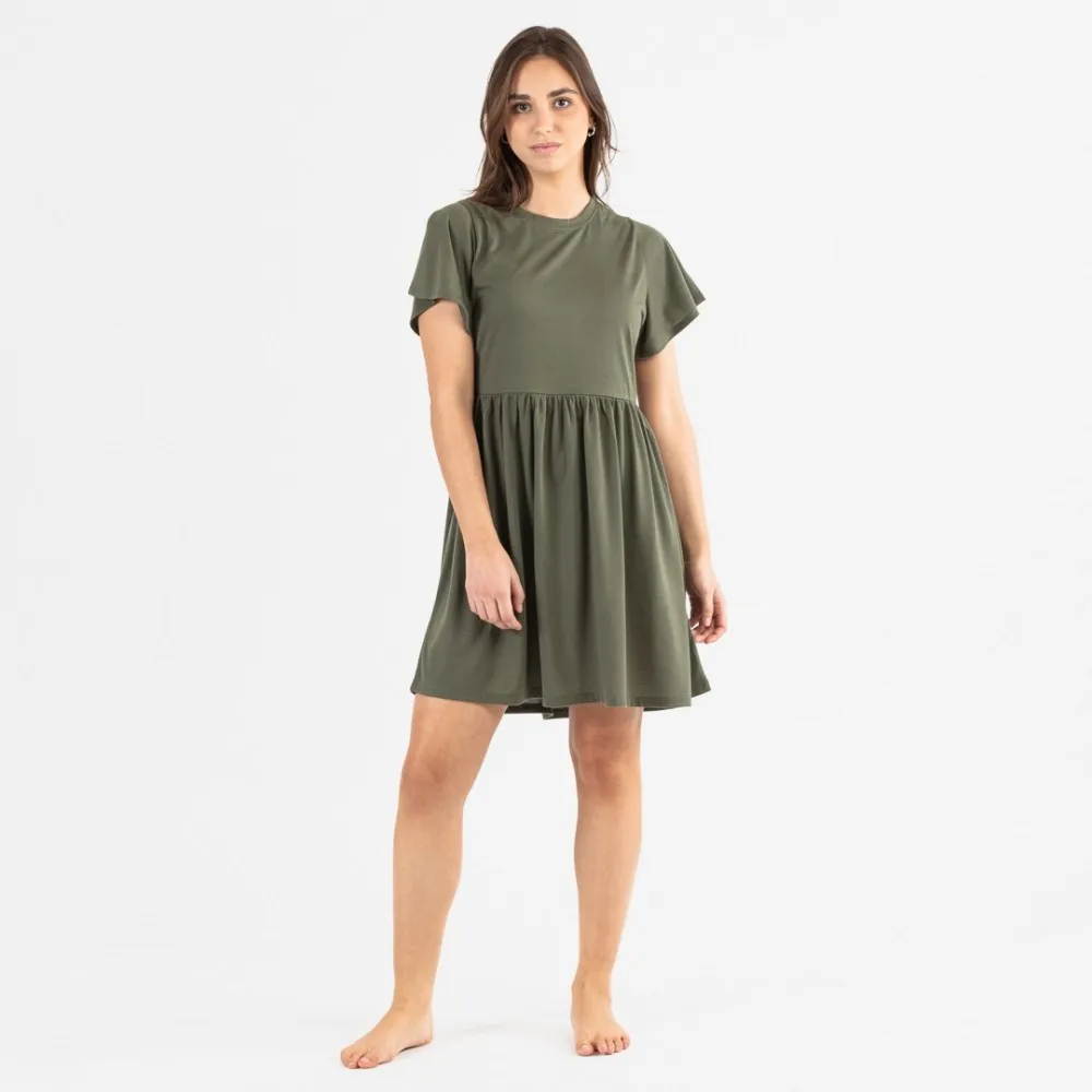 Camisón manga corta verde caceria