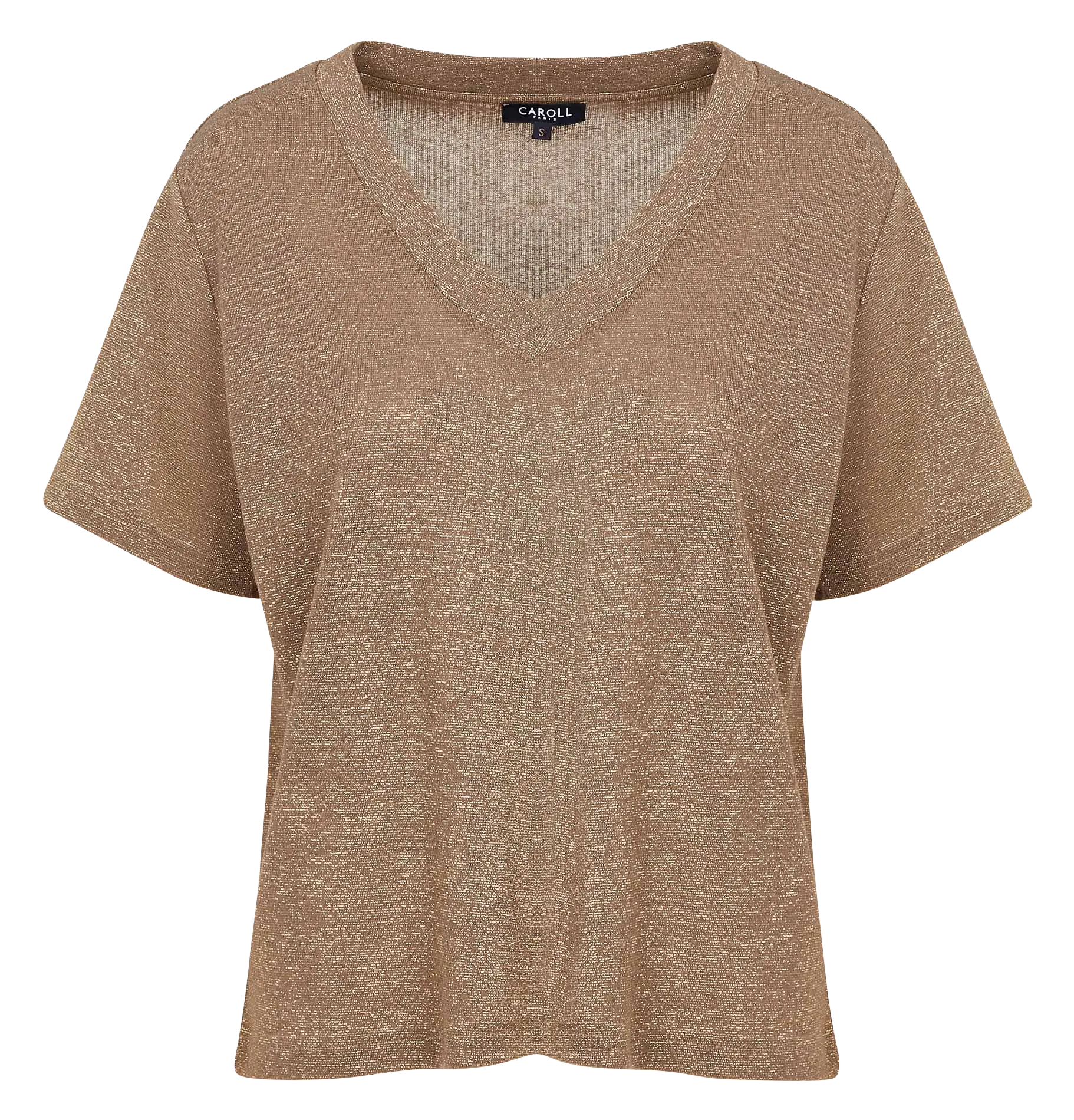 CAROLL TFOIL  CAMISETA METALIZADA DE MANGA CORTA EN DORADO