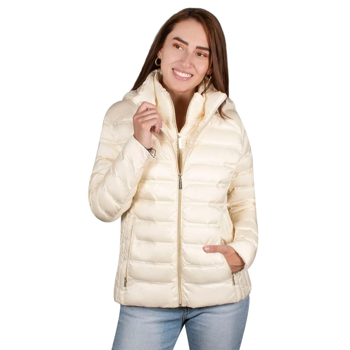 Chamarra Lifestyle Doble Cierre De Pluma Mujer
