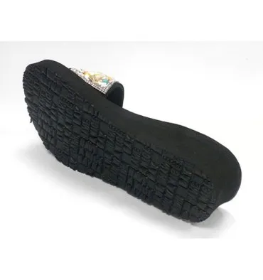 Chanclas mujer playa piscina pala de pedreria Gioseppo en negro