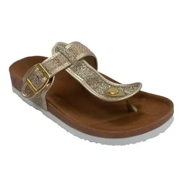 Chanclas paya mujer meter dedo planta anatómica Gioseppo en dorado