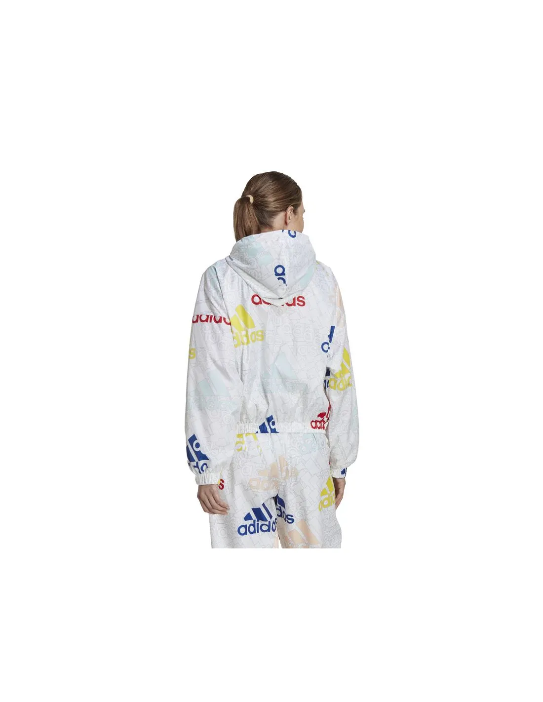 CHAQUETA ADIDAS ESSENTIALS MULTICOLORED LOGO LOOSE FIT BLANCO MUJER