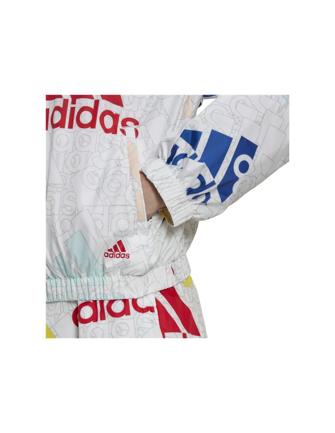 CHAQUETA ADIDAS ESSENTIALS MULTICOLORED LOGO LOOSE FIT BLANCO MUJER