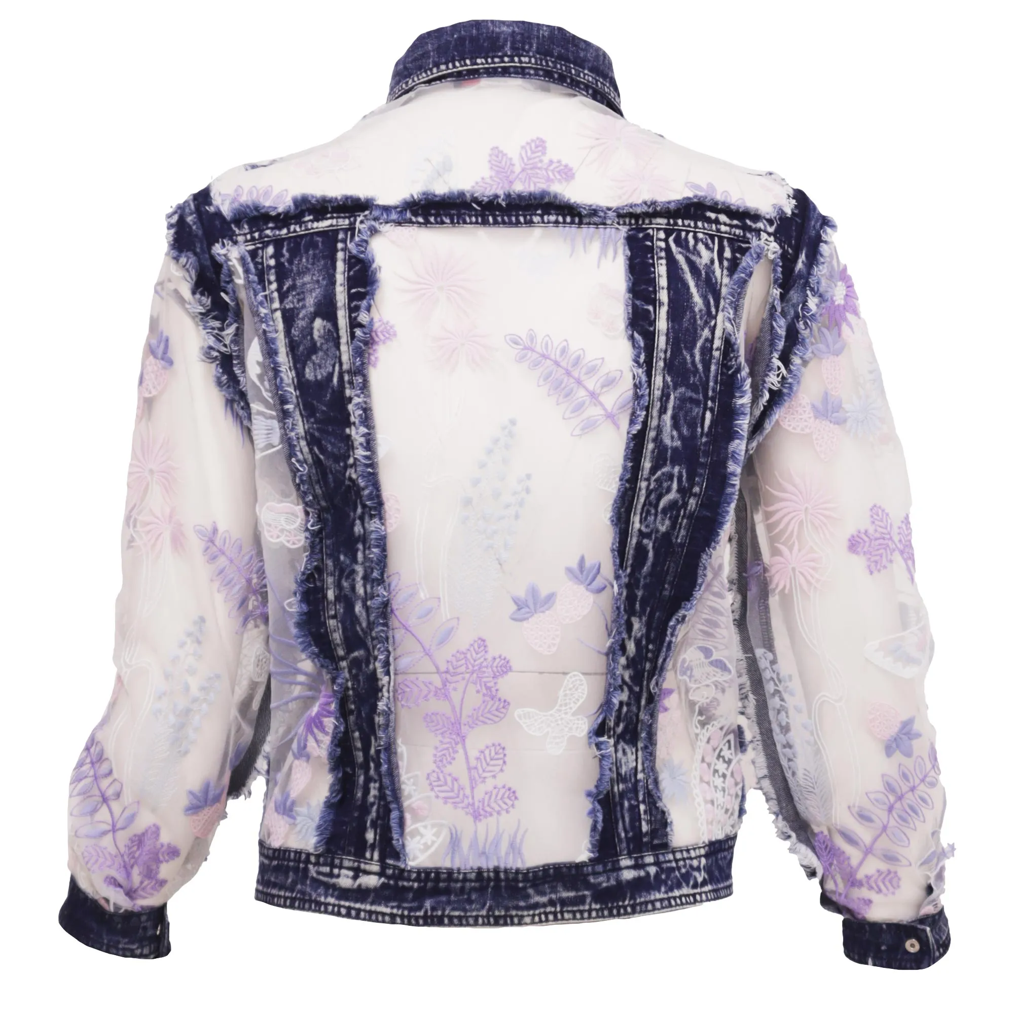 Chaqueta Casual de Mezclilla Bordada Nina Lecker 11577