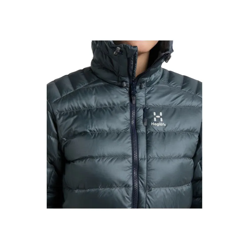 Chaqueta con capucha de plumón HAGLÖFS Roc para mujer (Azul Acero)