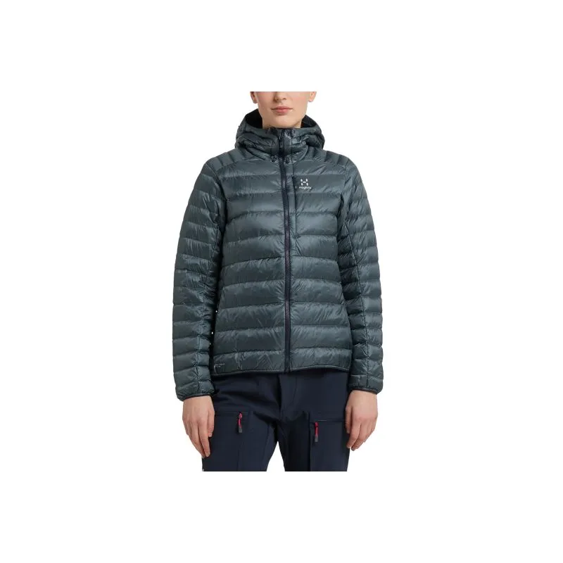 Chaqueta con capucha de plumón HAGLÖFS Roc para mujer (Azul Acero)