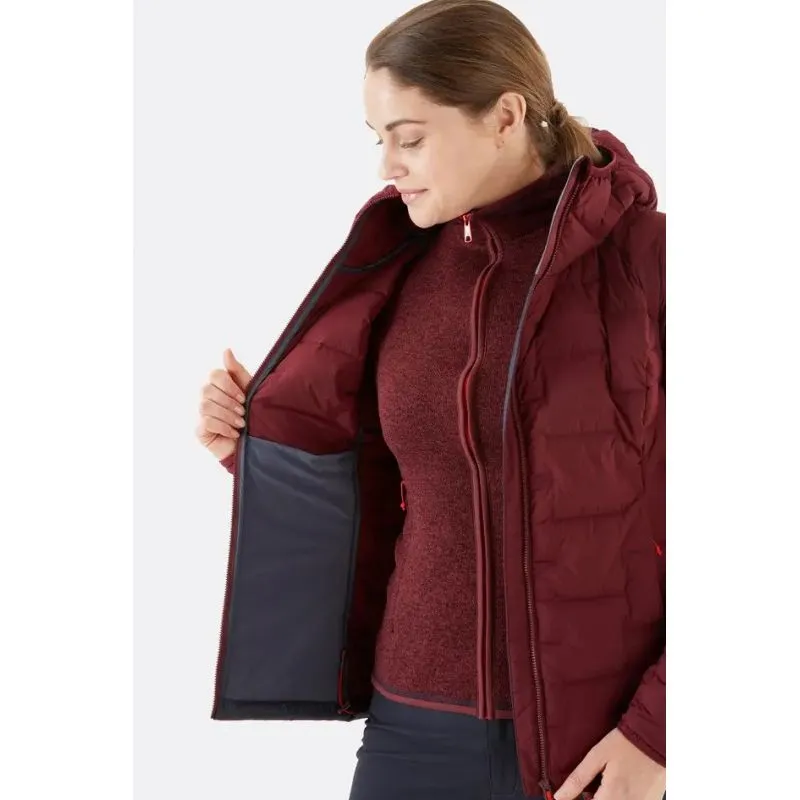Chaqueta con capucha Rab Cubit Stretch Down (Deep Heather) Mujer