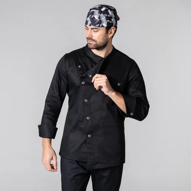 CHAQUETA DE COCINA HOMBRE SOLER NEGRA  GARY'S