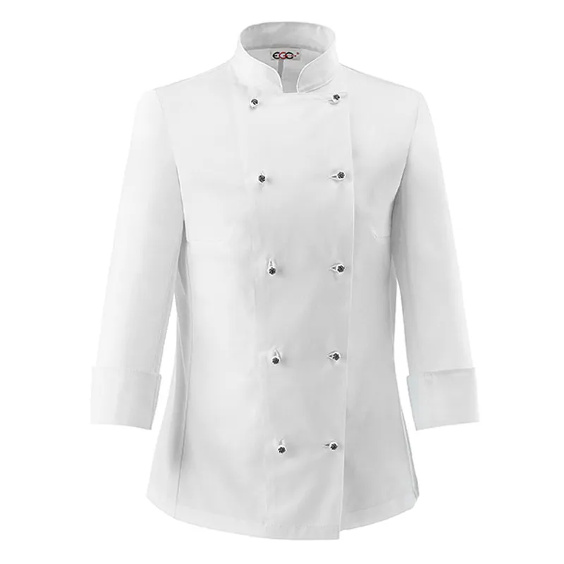 CHAQUETA DE COCINERA BLANCA DE ALGODóN LADY  EGOCHEF