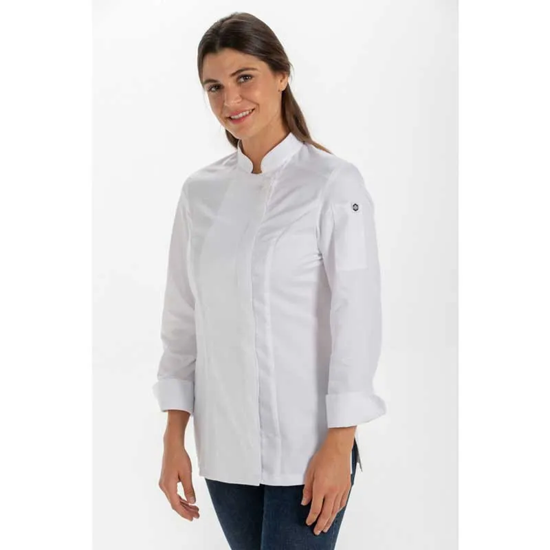 CHAQUETA DE COCINERA DE MICROFIBRA BLANCA  DYNEKE