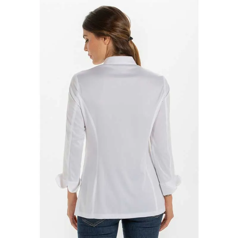 CHAQUETA DE COCINERA DE MICROFIBRA BLANCA  DYNEKE
