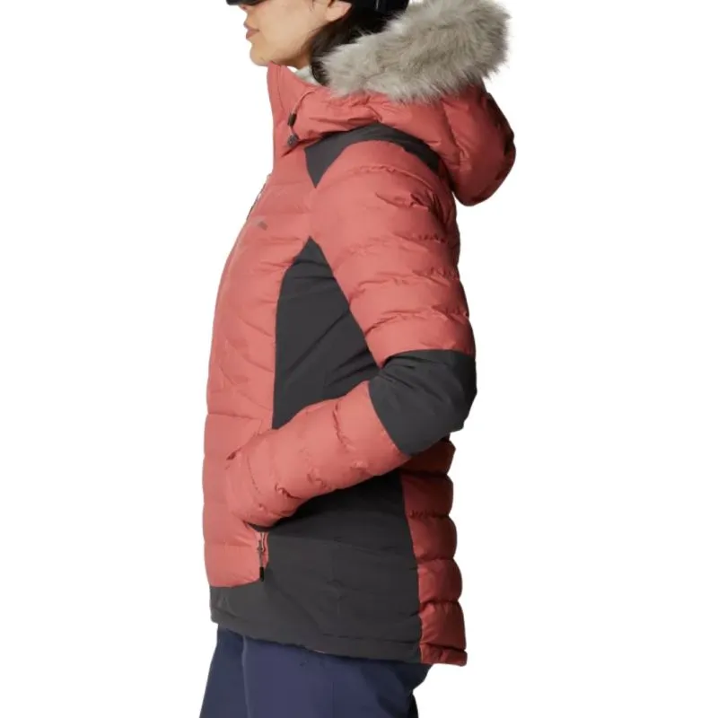 Chaqueta de esquí Columbia Bird Mountain (coral oscuro, tiburón) Mujer