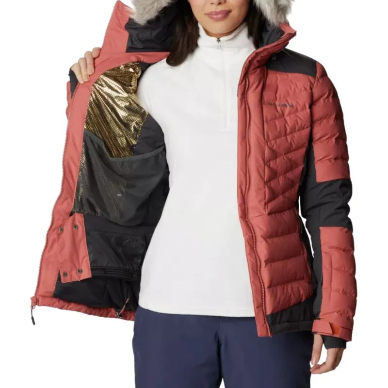 Chaqueta de esquí Columbia Bird Mountain (coral oscuro, tiburón) Mujer