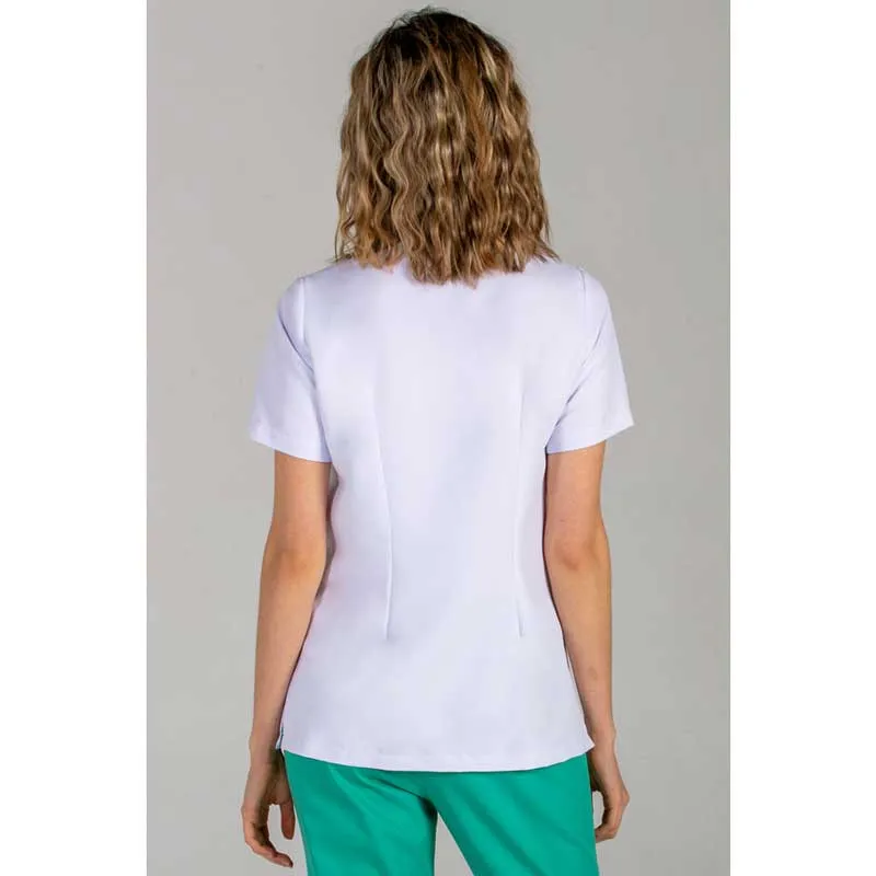 CHAQUETA DE MICROFIBRA BLANCA CON TAPETA VERDE  DYNEKE