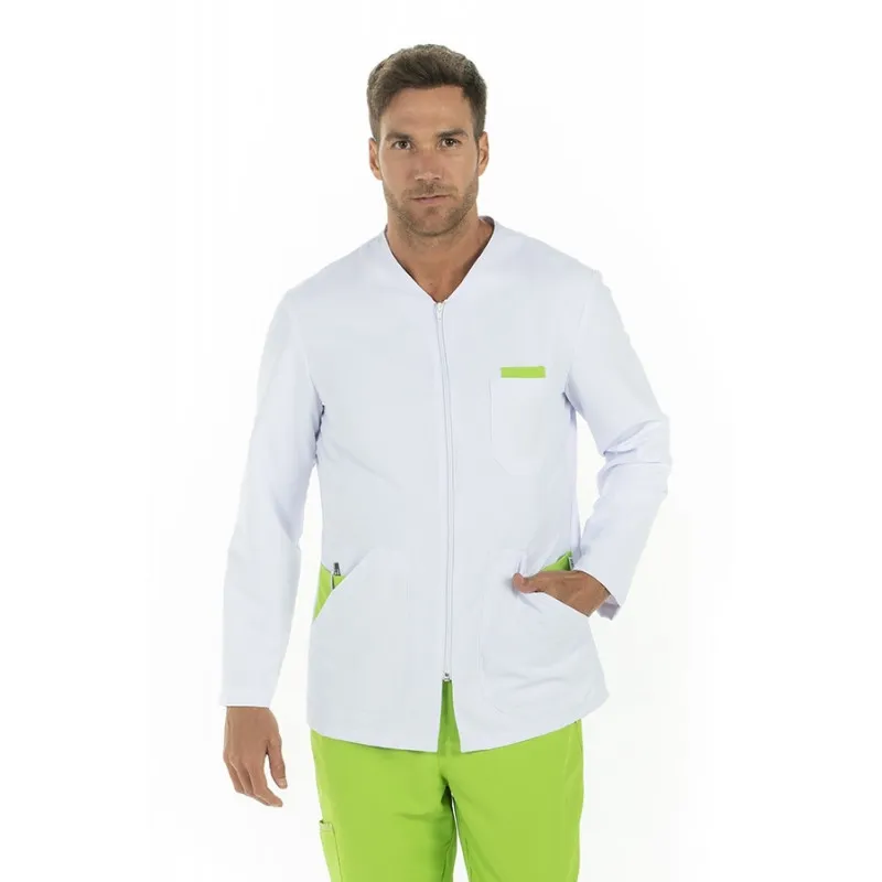 CHAQUETA DE MICROFIBRA DE HOMBRE MANGA LARGA BLANCA Y PISTACHO  DYNEKE