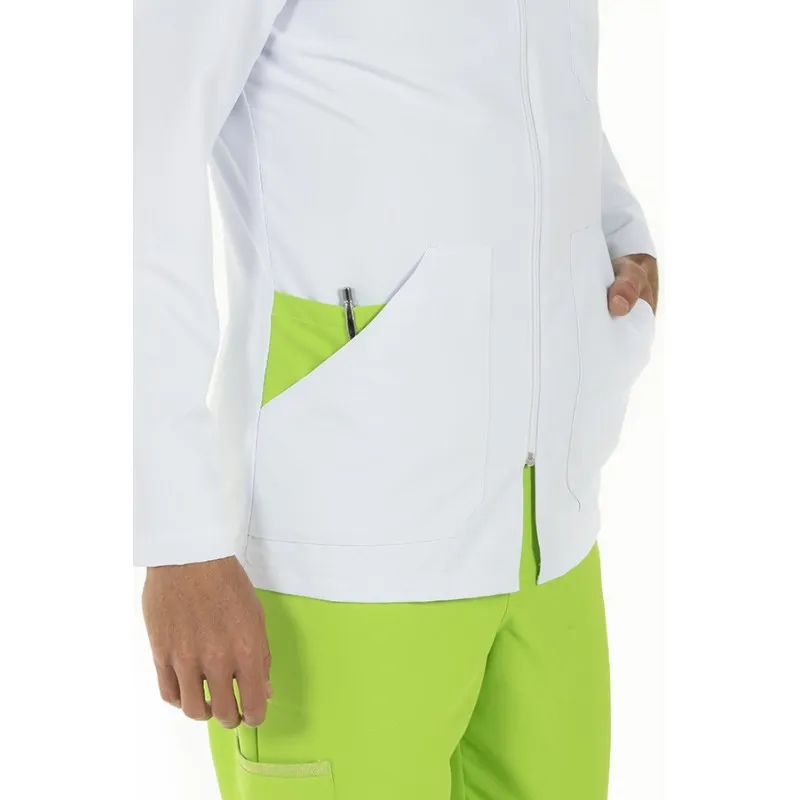 CHAQUETA DE MICROFIBRA DE HOMBRE MANGA LARGA BLANCA Y PISTACHO  DYNEKE