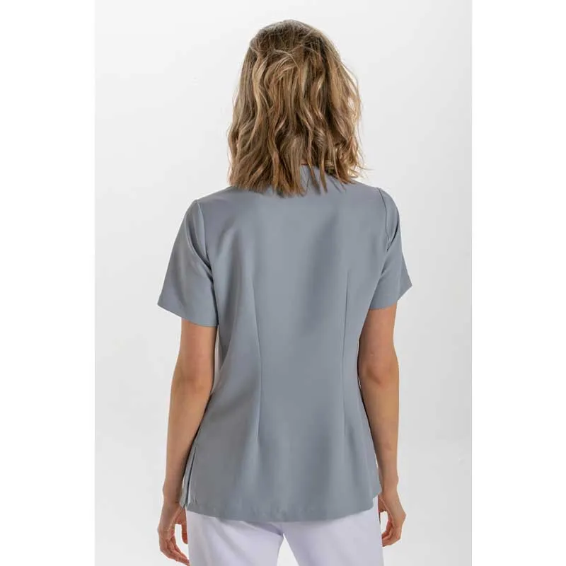 CHAQUETA DE MICROFIBRA GRIS CON TAPETA BLANCA  DYNEKE