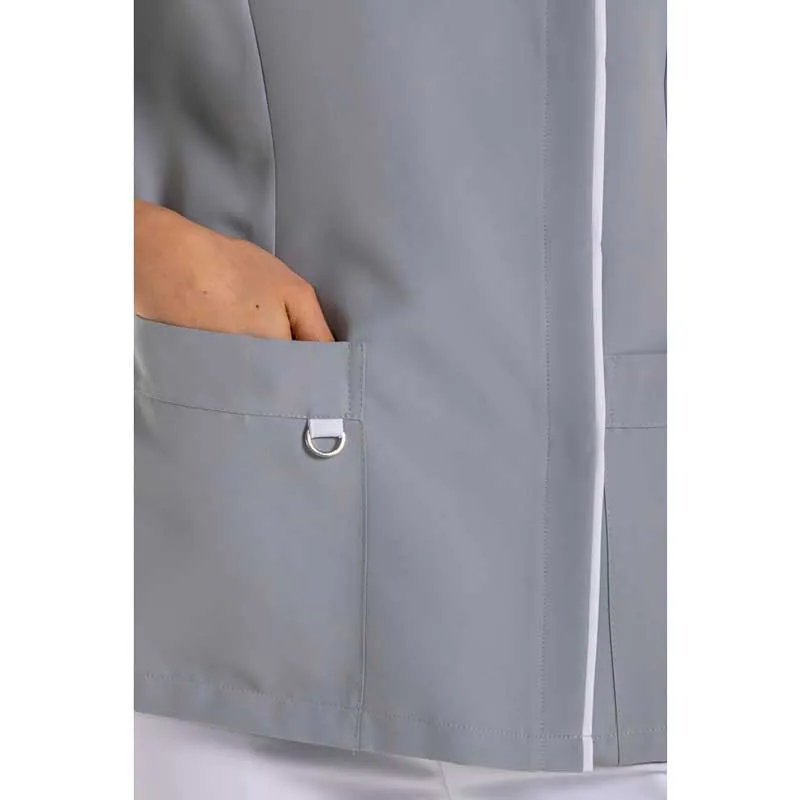 CHAQUETA DE MICROFIBRA GRIS CON TAPETA BLANCA  DYNEKE