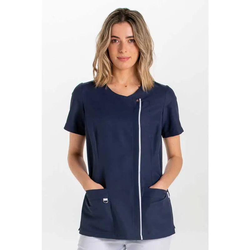 CHAQUETA DE MICROFIBRA MARINO CON TAPETA GRIS  DYNEKE
