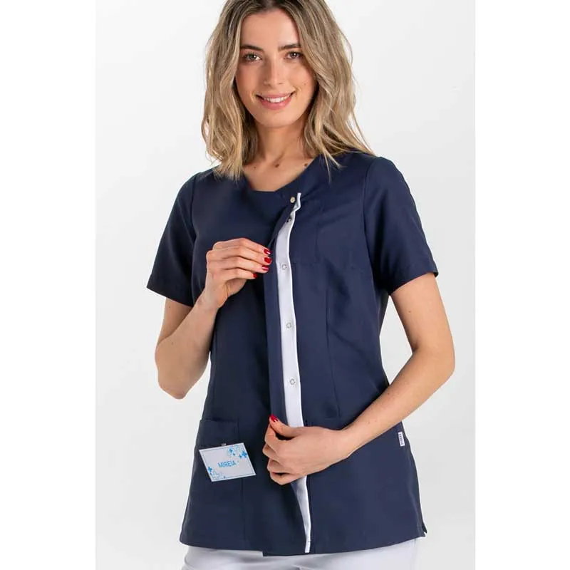 CHAQUETA DE MICROFIBRA MARINO CON TAPETA GRIS  DYNEKE