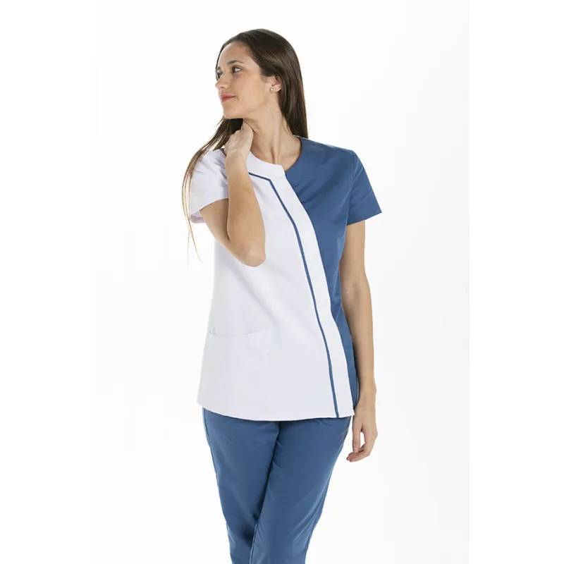CHAQUETA DE MUJER ASIMéTRICA MICROFIBRA AZUL  DYNEKE