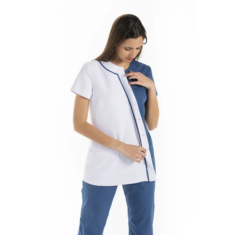 CHAQUETA DE MUJER ASIMéTRICA MICROFIBRA AZUL  DYNEKE
