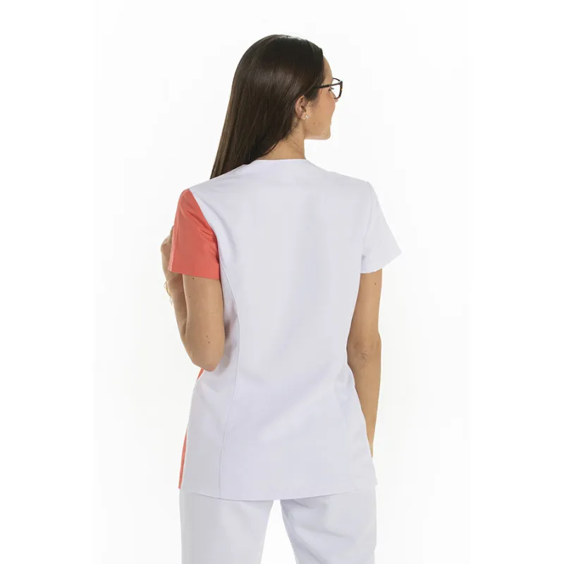 CHAQUETA DE MUJER ASIMéTRICA MICROFIBRA ROJO CORAL  DYNEKE