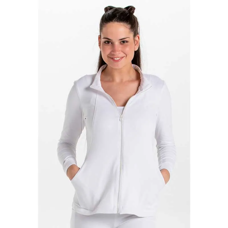 CHAQUETA DE MUJER SPORT PUNTO ELáSTICO BLANCO  DYNEKE