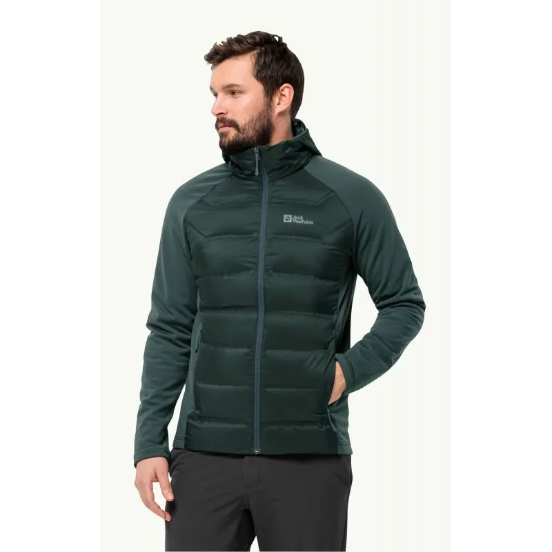 Chaqueta de pluma JACK WOLSKINS TASMAN DOWN HYBRID para hombre (Black Olive)