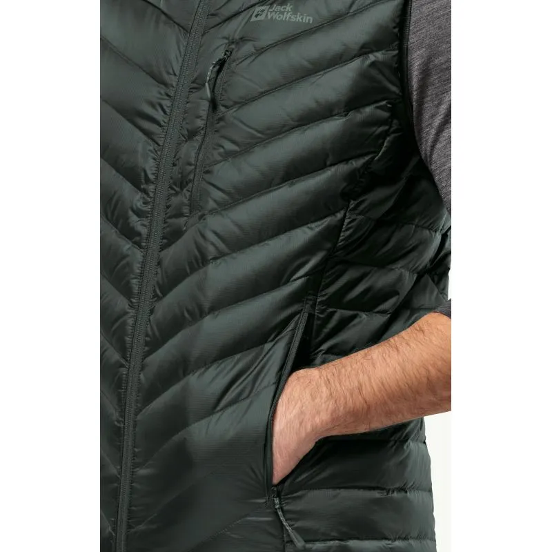 Chaqueta de pluma sin mangas JACK WOLSKINS PASSAMANI DOWN VEST de hombre (Black Olive)
