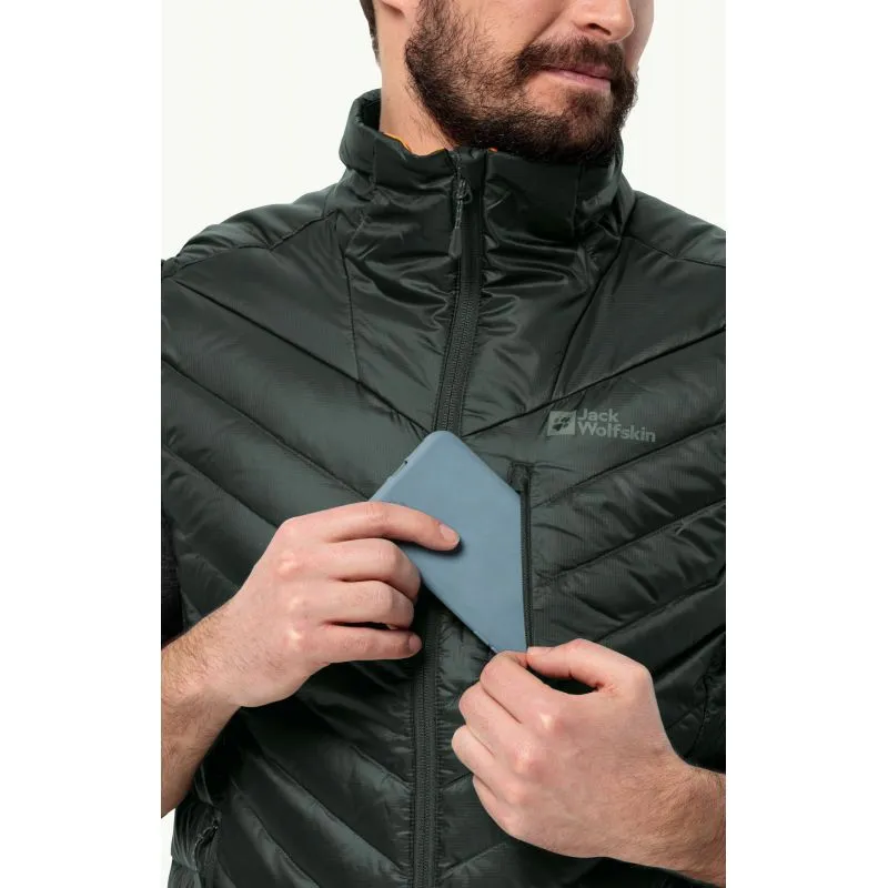 Chaqueta de pluma sin mangas JACK WOLSKINS PASSAMANI DOWN VEST de hombre (Black Olive)