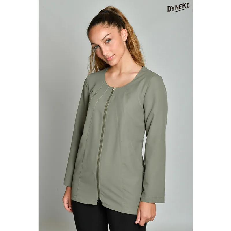 CHAQUETA ENTALLADA CAQUI DE MUJER CURVAS DYNEKE  OUTLET