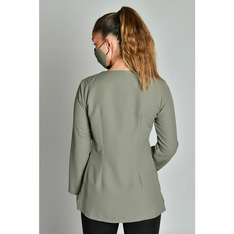 CHAQUETA ENTALLADA CAQUI DE MUJER CURVAS DYNEKE  OUTLET