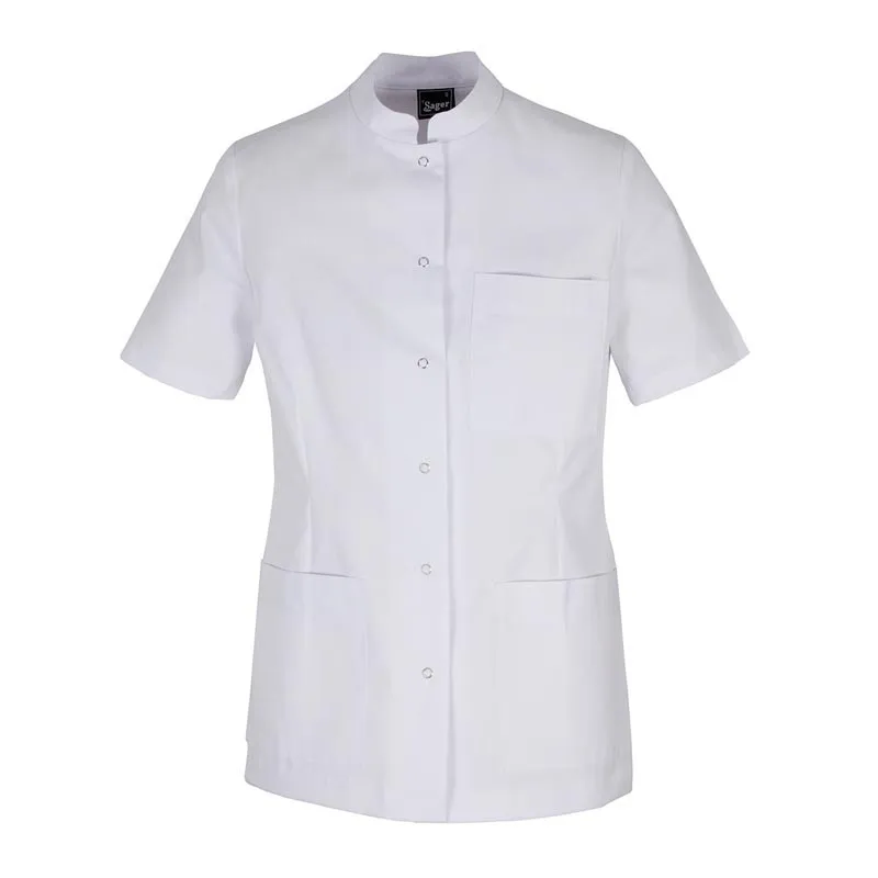 CHAQUETA ENTALLADA PARA MUJER CUELLO MAO Y CORCHETES  SAGER