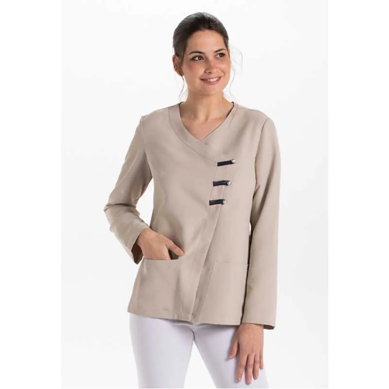 CHAQUETA LABORAL BEIGE CON PRESILLAS DE MANGA LARGA  DYNEKE