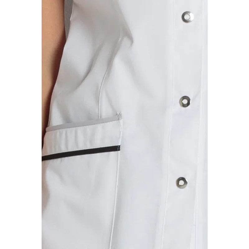 CHAQUETA LABORAL BLANCA CON VIVOS NEGRO  DYNEKE