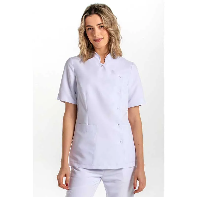 CHAQUETA MANGA CORTA CRUZADA DE MICROFIBRA BLANCA  DYNEKE