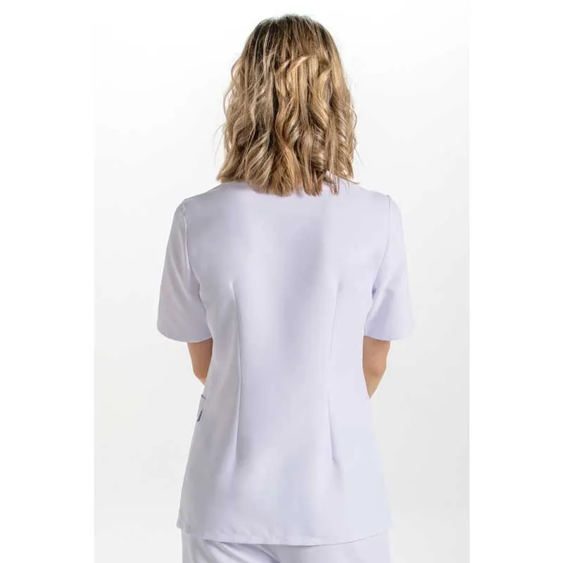 CHAQUETA MANGA CORTA CRUZADA DE MICROFIBRA BLANCA  DYNEKE