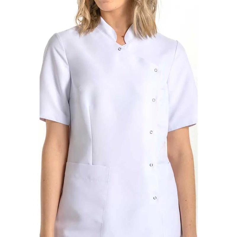 CHAQUETA MANGA CORTA CRUZADA DE MICROFIBRA BLANCA  DYNEKE