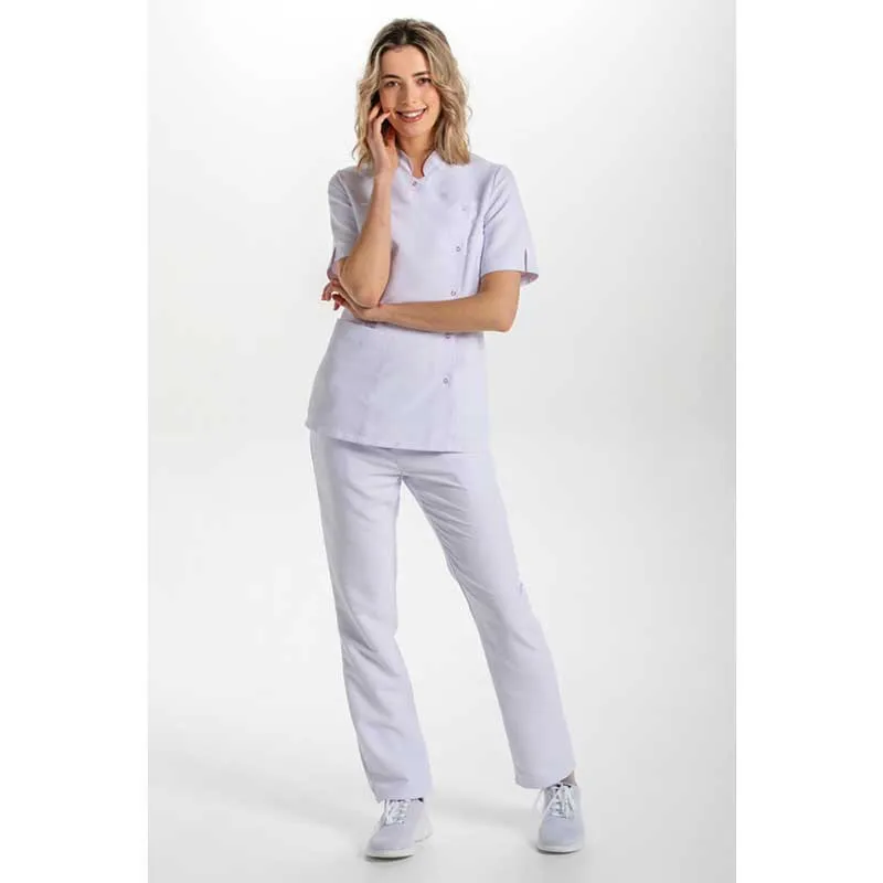 CHAQUETA MANGA CORTA CRUZADA DE MICROFIBRA BLANCA  DYNEKE