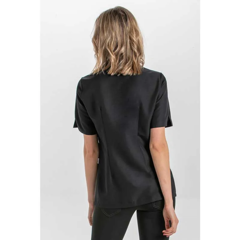 CHAQUETA MANGA CORTA CRUZADA DE MICROFIBRA NEGRA  DYNEKE