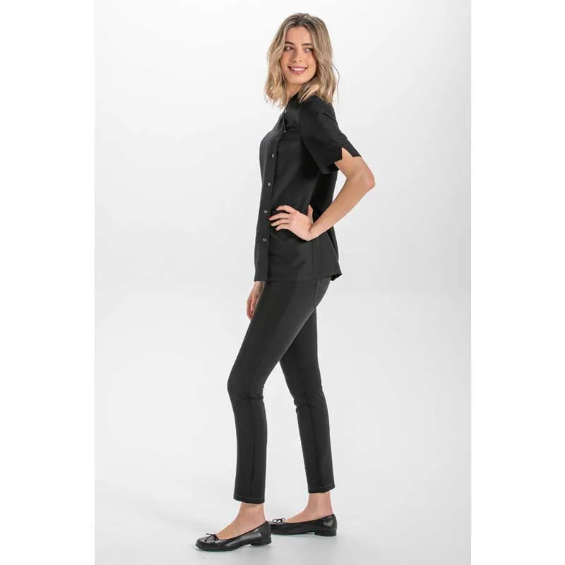 CHAQUETA MANGA CORTA CRUZADA DE MICROFIBRA NEGRA  DYNEKE