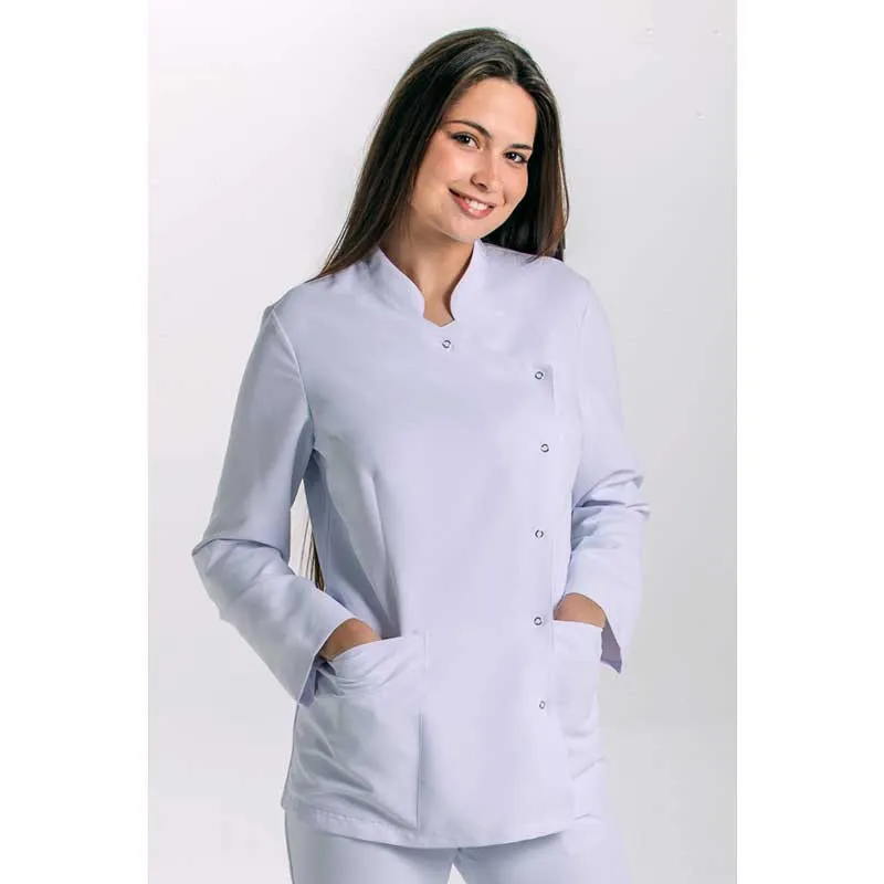 CHAQUETA MANGA LARGA CRUZADA DE MICROFIBRA BLANCA  DYNEKE