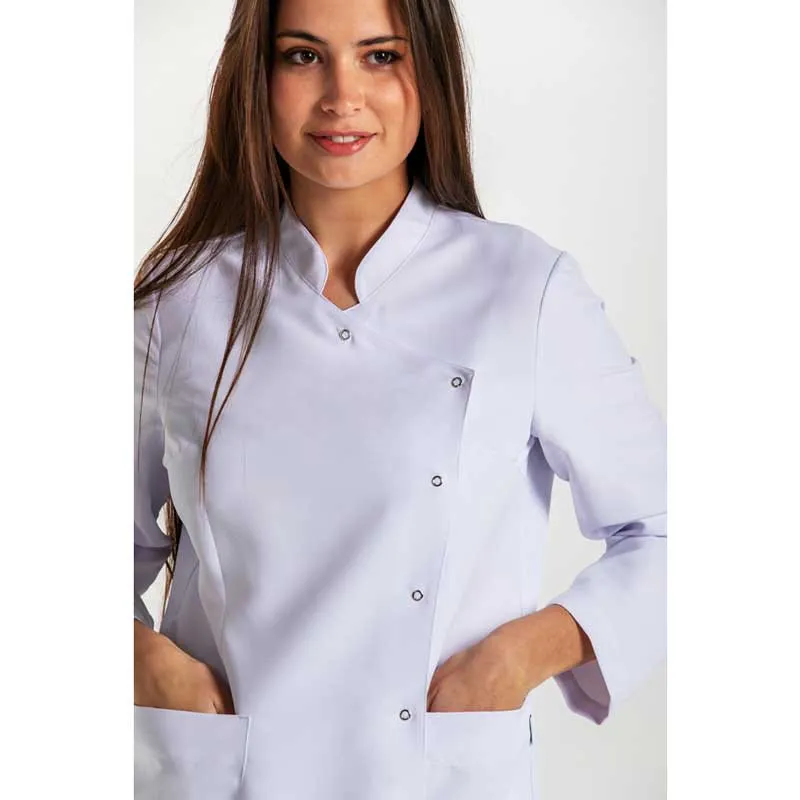 CHAQUETA MANGA LARGA CRUZADA DE MICROFIBRA BLANCA  DYNEKE