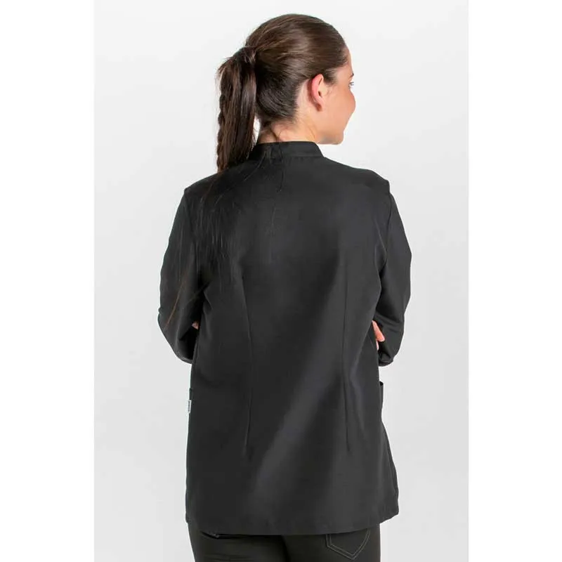 CHAQUETA MANGA LARGA CRUZADA DE MICROFIBRA NEGRA  DYNEKE