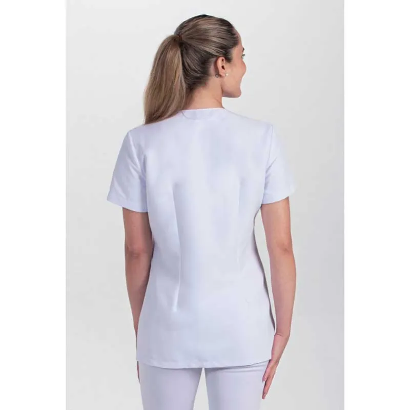 CHAQUETA MUJER CON CREMALLERA Y CORCHETES BLANCA  DYNEKE