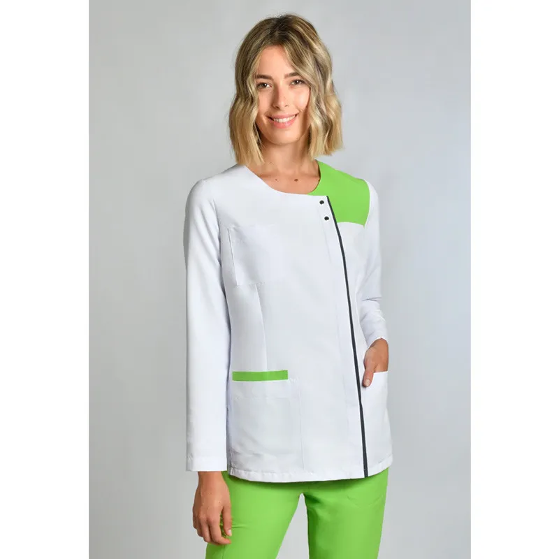 CHAQUETA MUJER DE MICROFIBRA CONTRASTE PISTACHO Y GRIS  DYNEKE