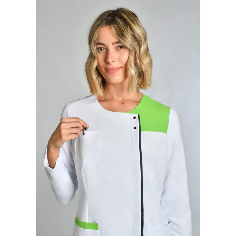 CHAQUETA MUJER DE MICROFIBRA CONTRASTE PISTACHO Y GRIS  DYNEKE